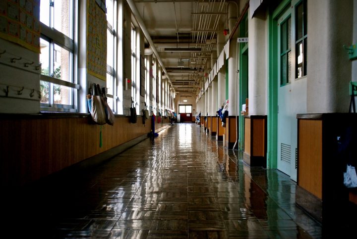 Empty corridor of a school