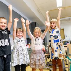 Four children at school