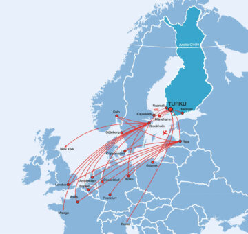 Flight connections to Finland.