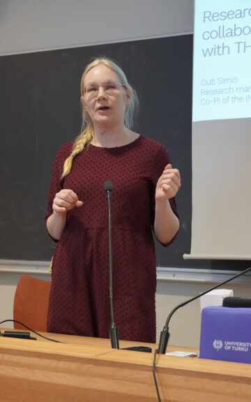 Outi Sirniö speaking.